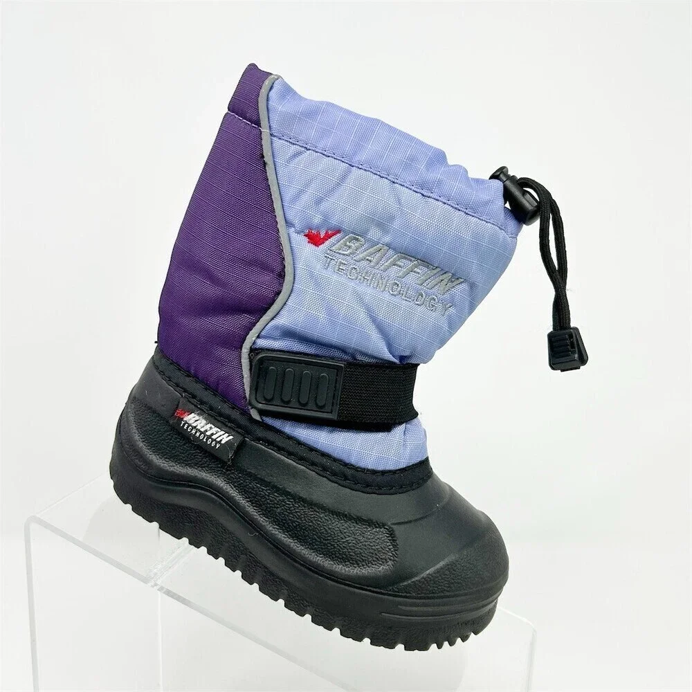 Baffin Mustang Kids Winter Snow Boots Purple Lavender Insulated Mid-Calf Size 8